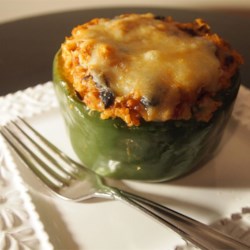 Vegetarian Mexican Inspired Stuffed Peppers