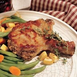 Peanut Butter and Apple Stuffed Pork Chops