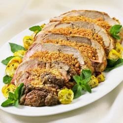 Mozzarella-Stuffed Leg of Lamb