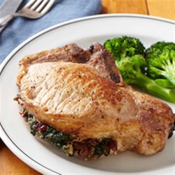 Spinach-and-Mushroom-Stuffed Pork Chops