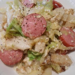 Mennonite Cabbage Potato Kielbasa Bake