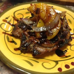 Grilled Pork Chops with Balsamic Caramelized Pears