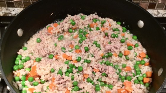 skillet of turkey and vegetables