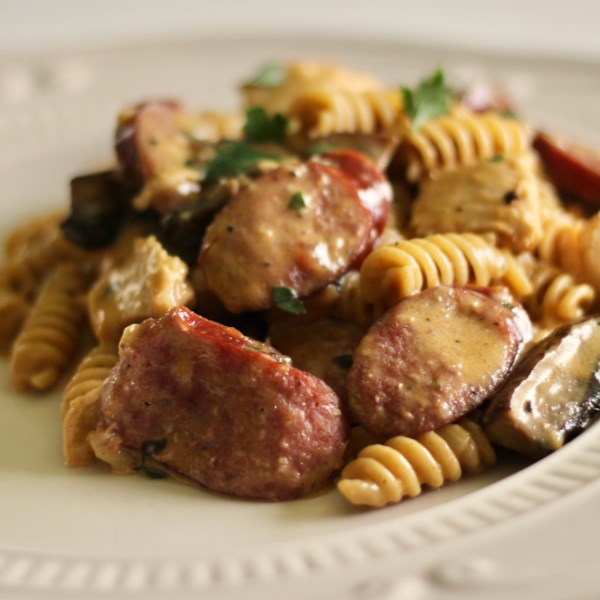 One Pot Cajun Chicken And Sausage Alfredo Pasta Photos Allrecipes