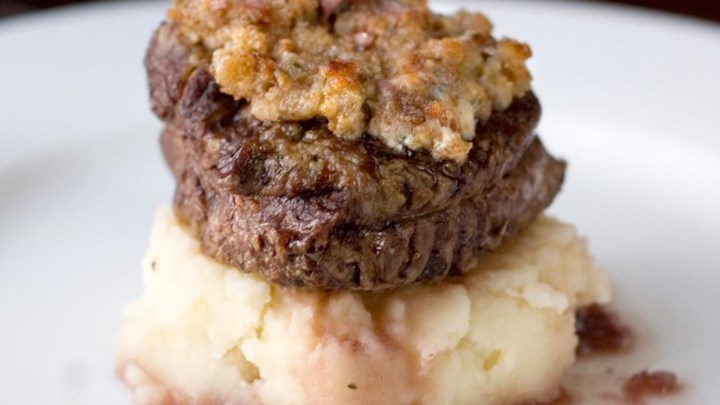 Blue Cheese Crusted Filet Mignon with Port Wine Sauce