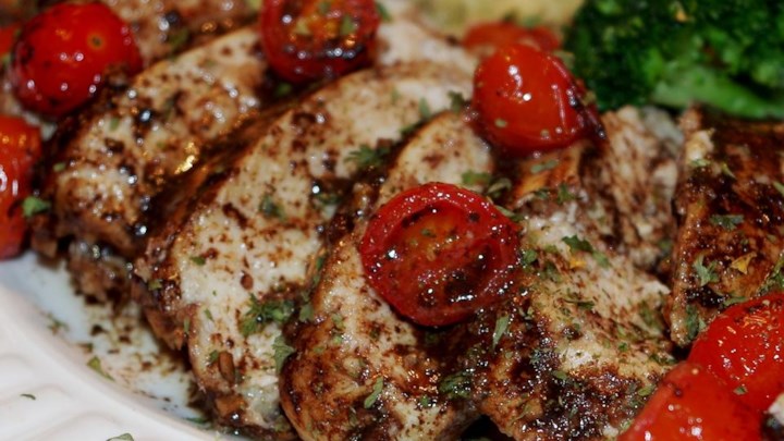 Roasted Balsamic Chicken with Baby Tomatoes