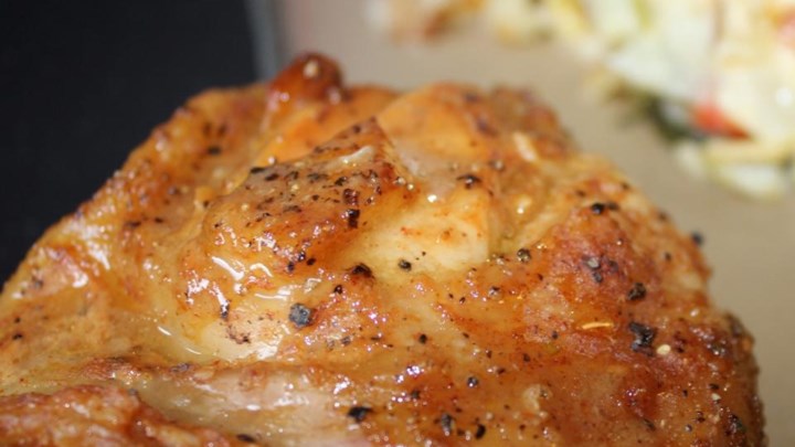 Sweet Hot Mustard Chicken Thighs