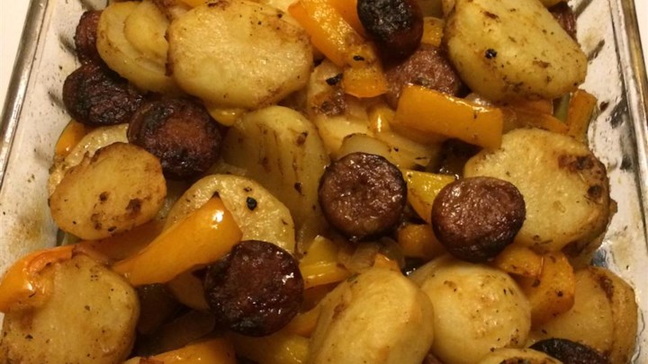 Sausage, Peppers, Onions, and Potato Bake Recipe - Allrecipes.com