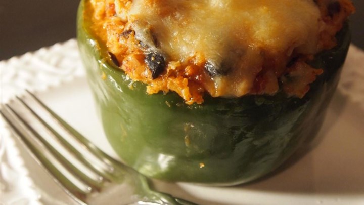 Vegetarian Mexican Inspired Stuffed Peppers