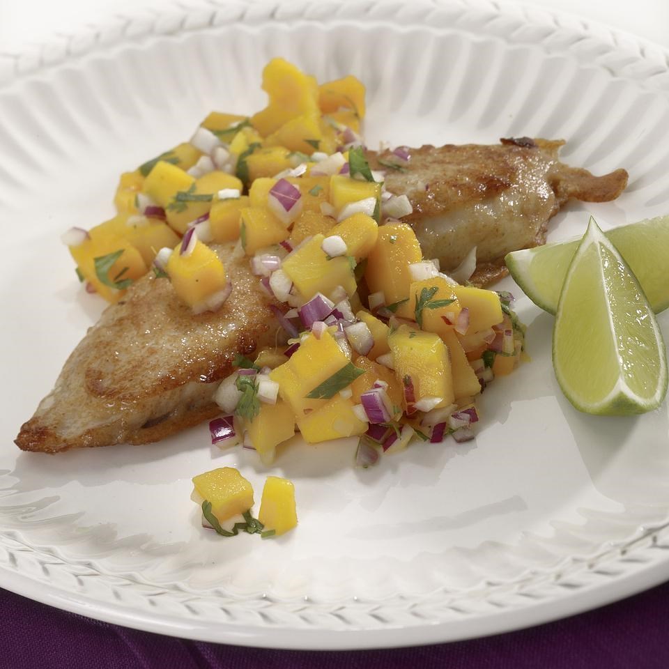 Beer-Battered Tilapia with Mango Salsa Recipe - EatingWell