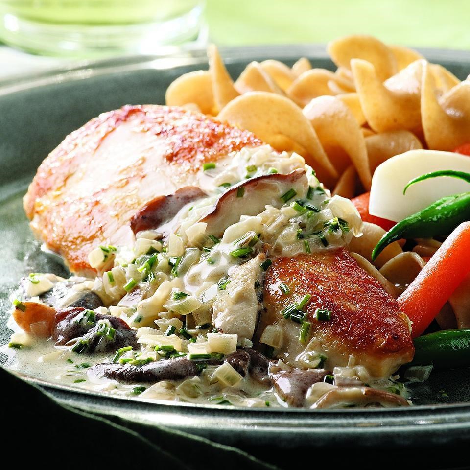 Chicken Breasts with Mushroom Cream Sauce Recipe - EatingWell