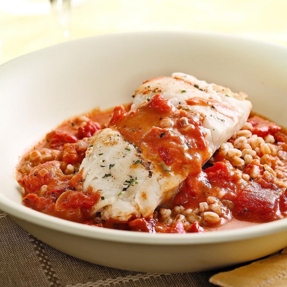 Cod with Tomato Cream Sauce Recipe EatingWell