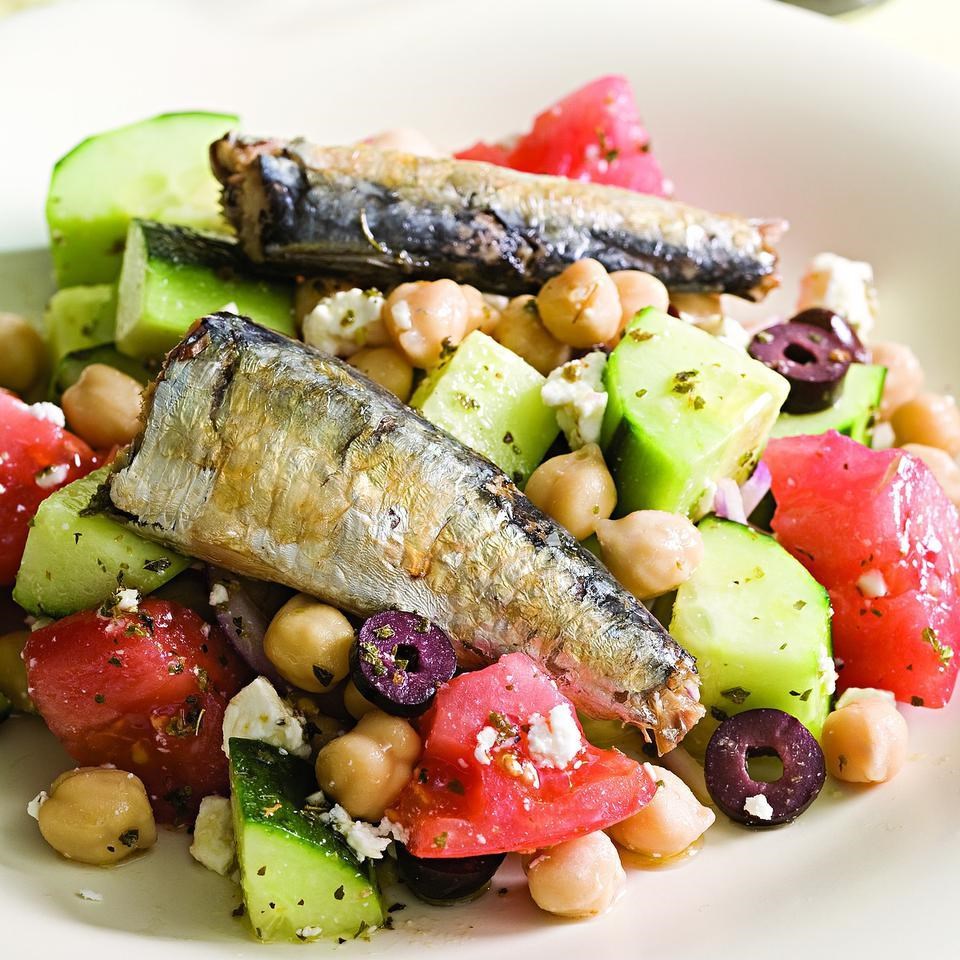 Greek Salad with Sardines Recipe - EatingWell