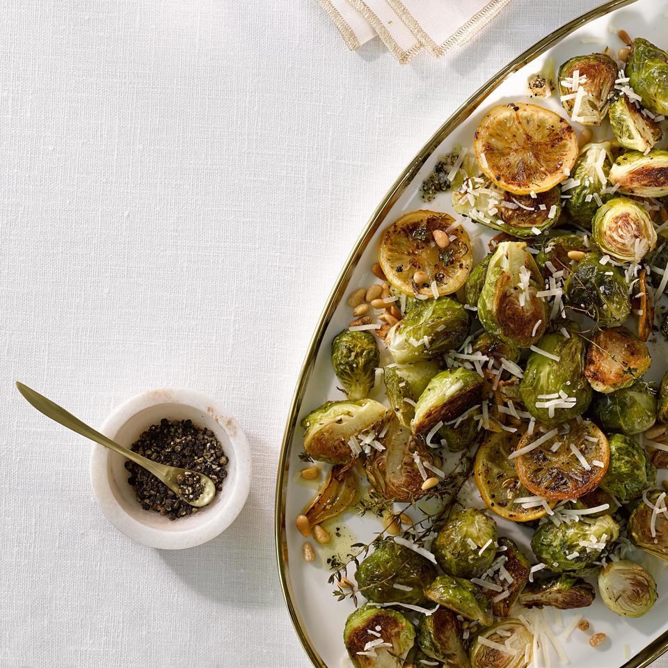 Garlic Parmesan Roasted Brussels Sprouts Recipe Eatingwell