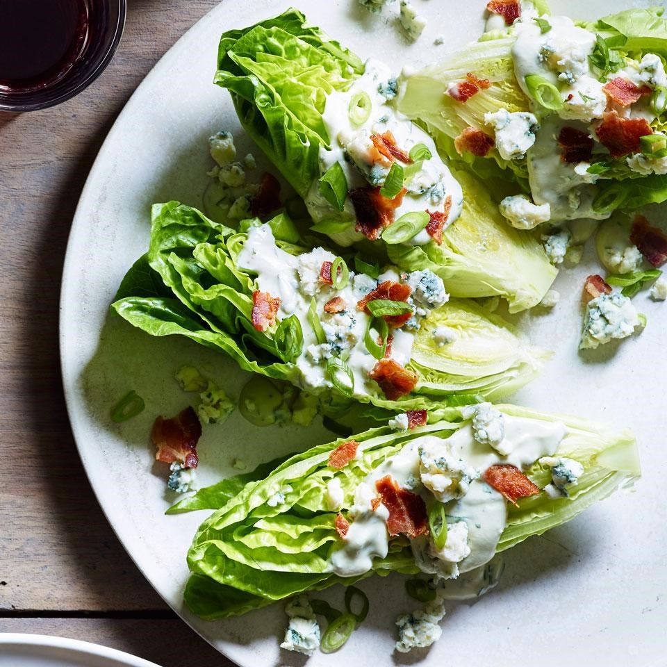 Little Gem Wedge Salad With Blue Cheese And Herb Dressing Recipe Eatingwell