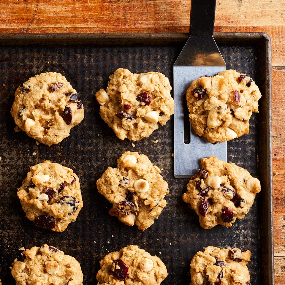 Oatmeal-Coconut Cookies with Cranberries &amp; White Chocolate Recipe ...
