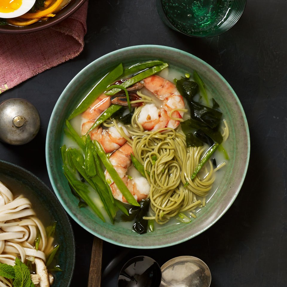 Miso Soup Cup Of Noodles With Shrimp And Green Tea Soba Recipe Eatingwell