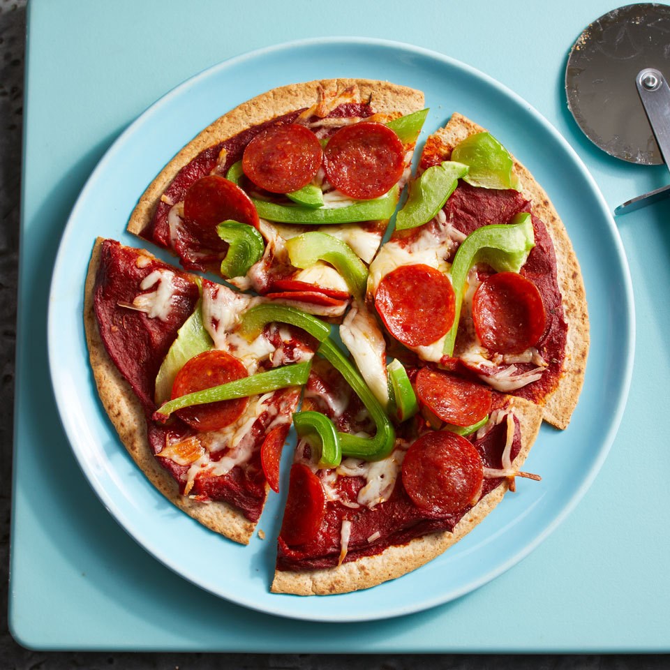Tortilla Pepperoni Pizza Recipe - EatingWell