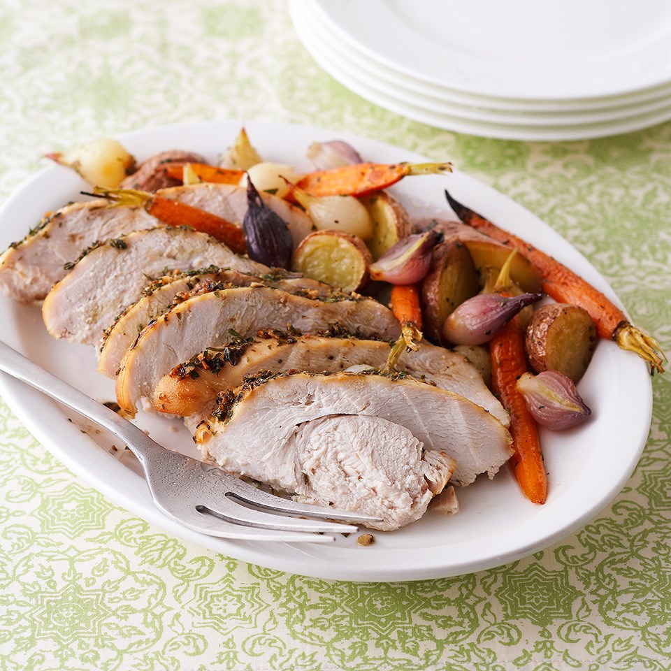 Herb Roasted Turkey And Vegetables Recipe Eatingwell