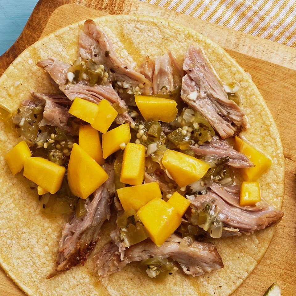 Pulled Pork Fajitas With Fresh Salsa Verde Recipe Eatingwell