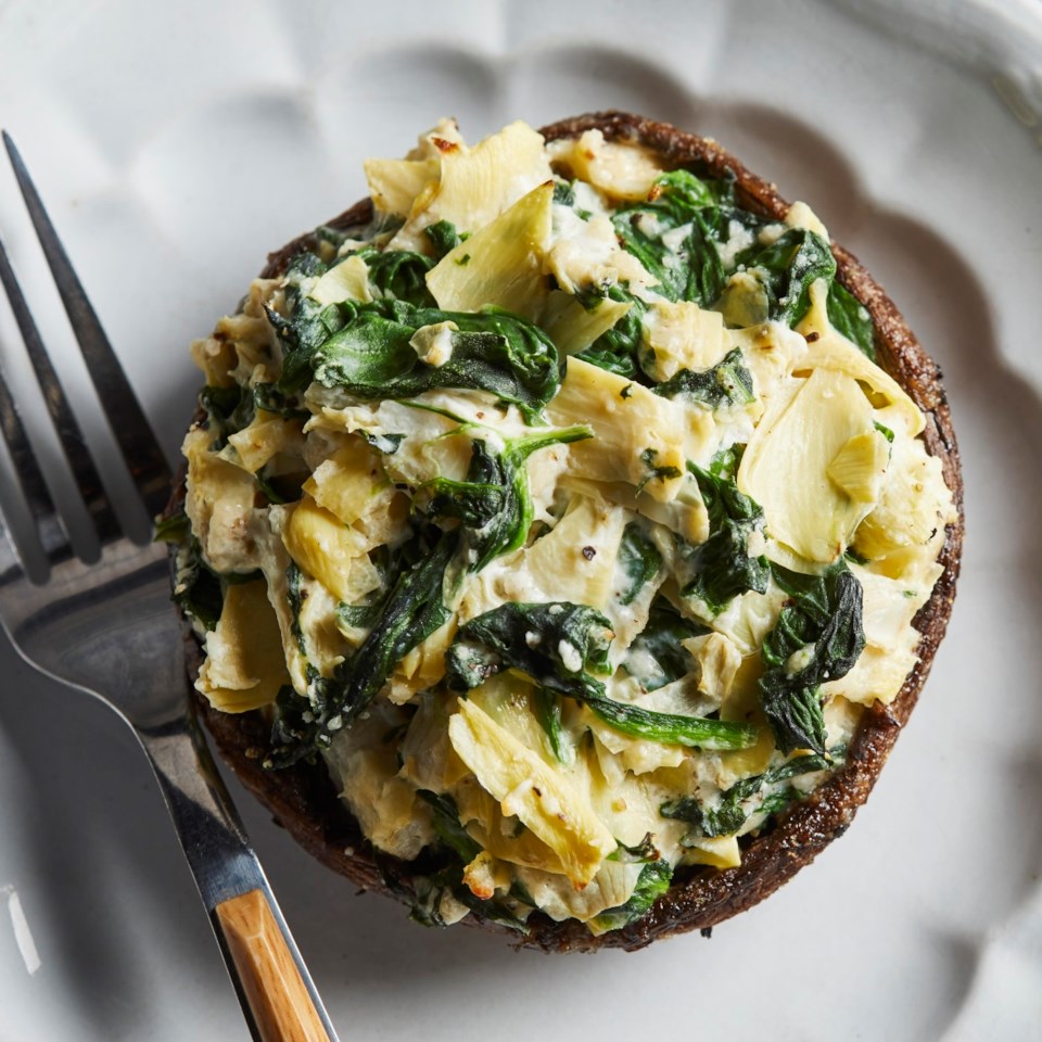 Spinach & Artichoke-Stuffed Portobello Mushrooms Recipe - EatingWell