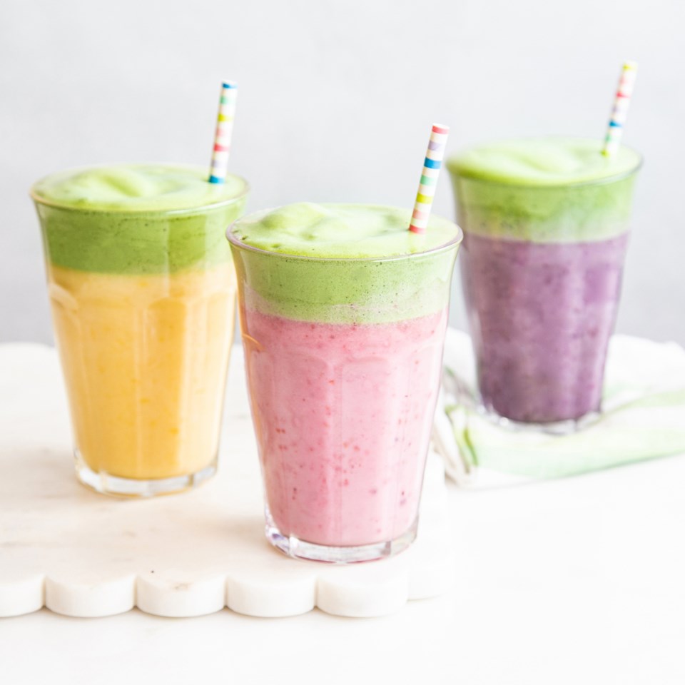 Whipped Matcha Fruit Smoothies Recipe - Eatingwell