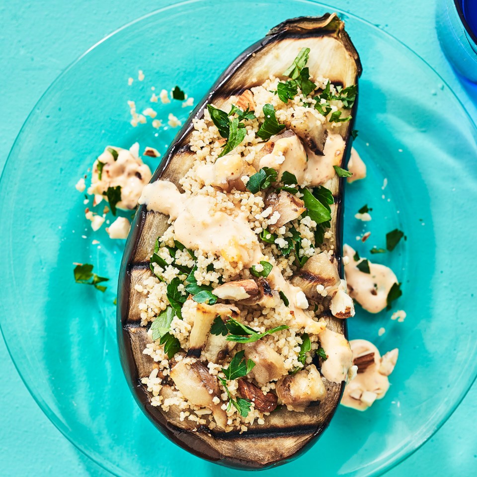 Stuffed Eggplant With Couscous And Almonds Recipe Eatingwell 7844