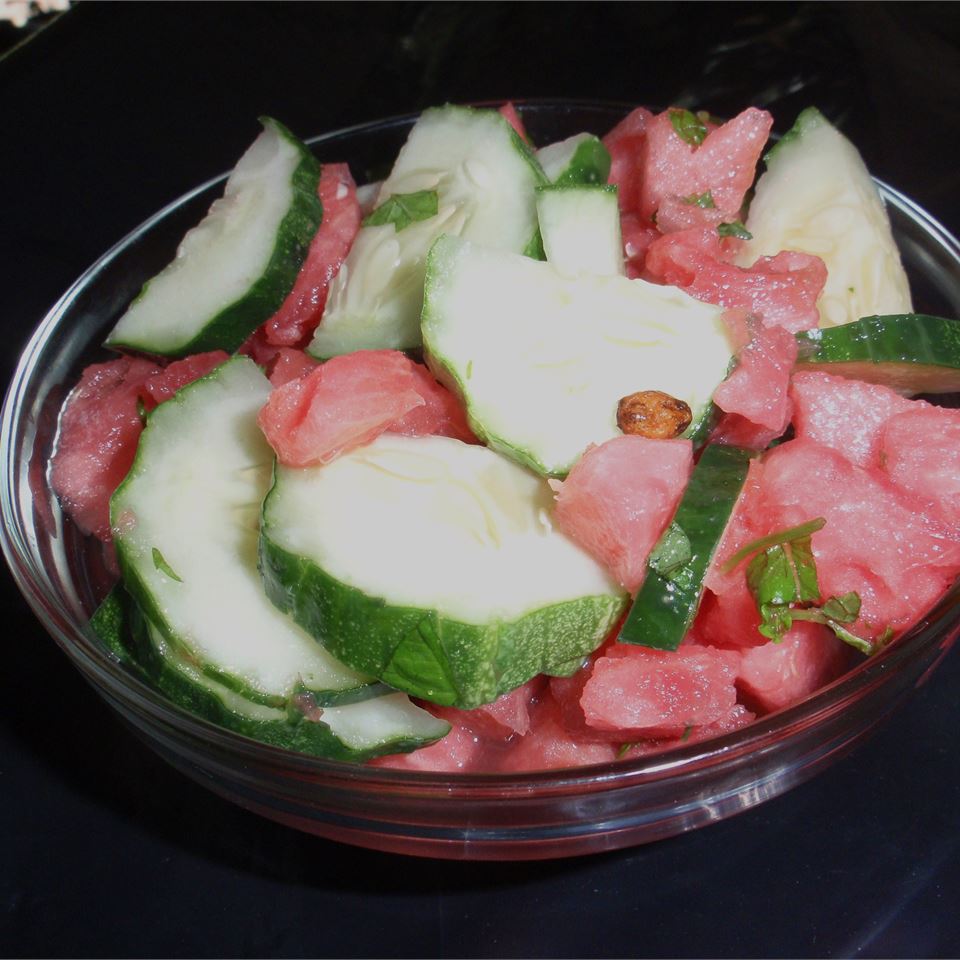 Watermelon-Cucumber Salad with Sushi Vinegar and Lime_image