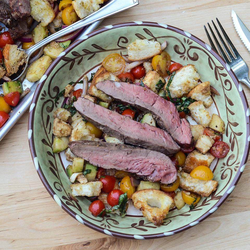 Panzanella Salad with Bison Flank Steak image