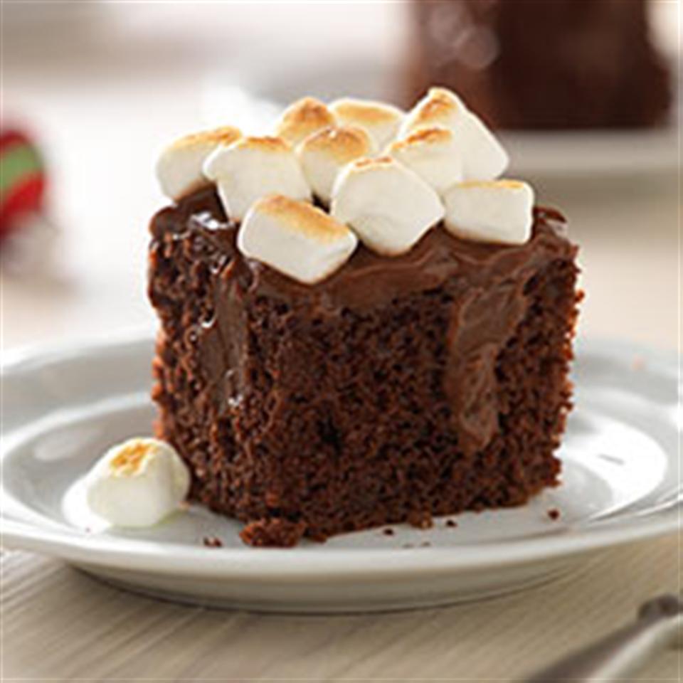 Toasted Marshmallow-Chocolate Pudding Cake image