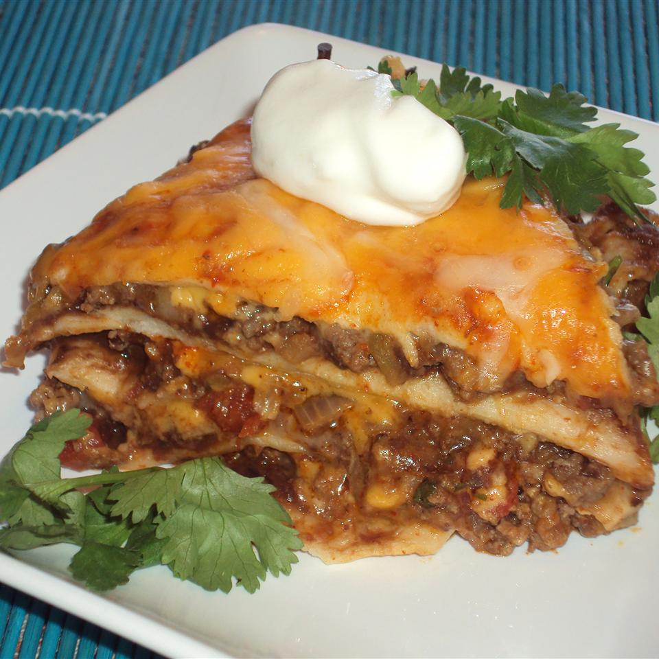 Spicy Beef and Bean Enchilada Pie image