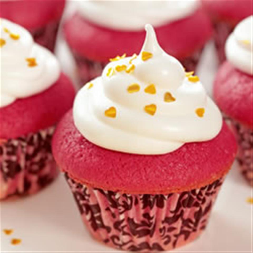 Mini Red Velvet Cupcakes with Italian Meringue Frosting image