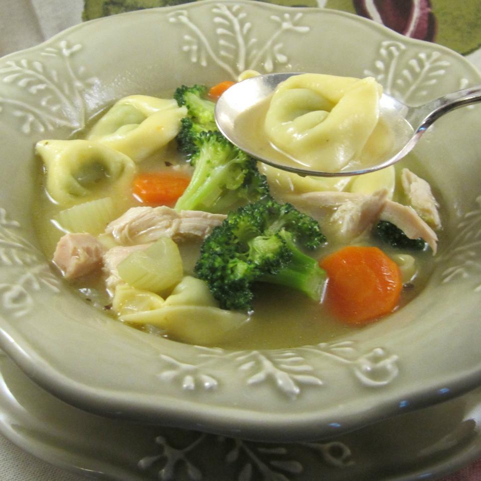 Chicken Tortellini Soup with Broccoli image