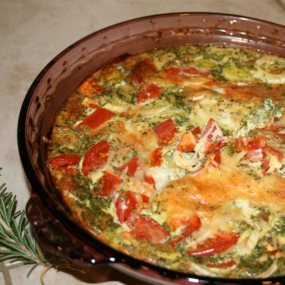 Quiche with Kale, Tomato, and Leek image