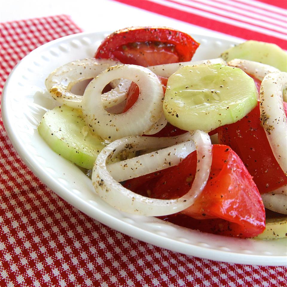 Marinated Cucumber, Onion, and Tomato Salad image