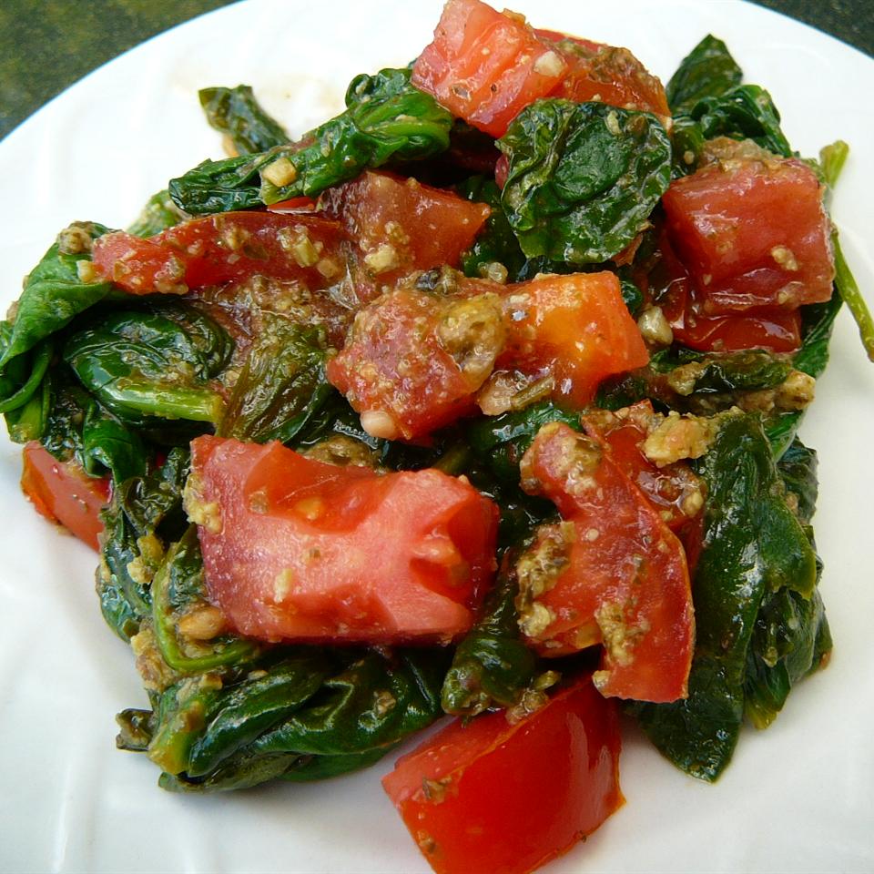 Pesto Spinach and Tomatoes image