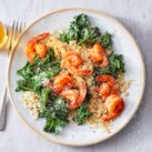 BBQ Shrimp with Garlicky Kale & Parmesan-Herb Couscous