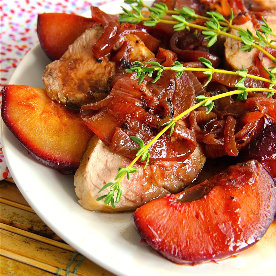 Roasted Pork Tenderloin with Fresh Plum Sauce image