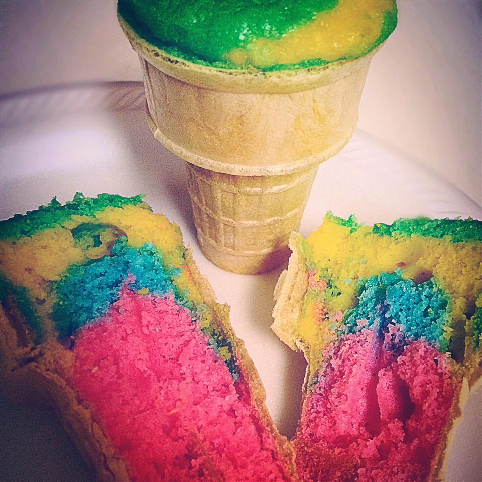Rainbow Cupcake Cones image