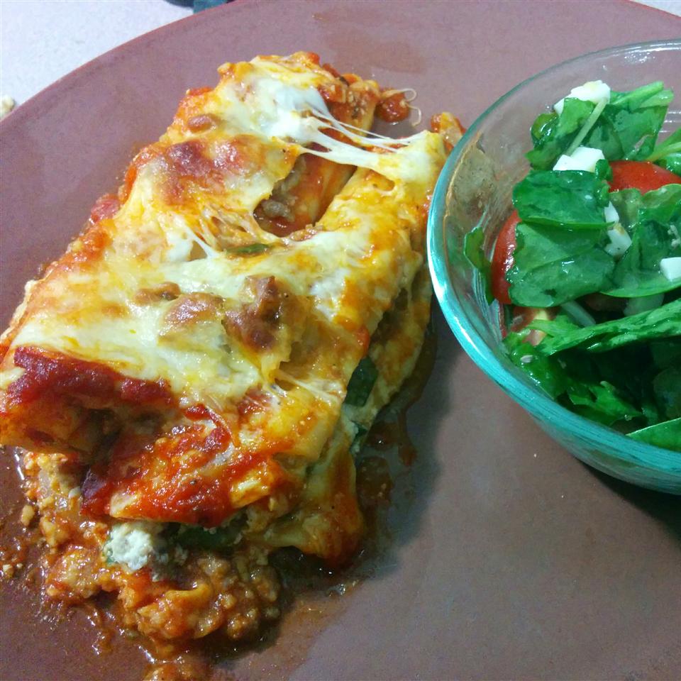 Spinach Manicotti with Italian Sausage_image