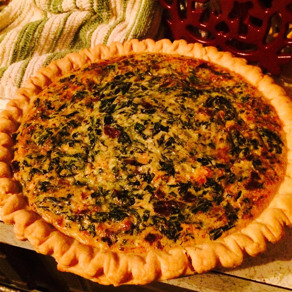 Simple Crustless Spinach and Mushroom Quiche Recipe