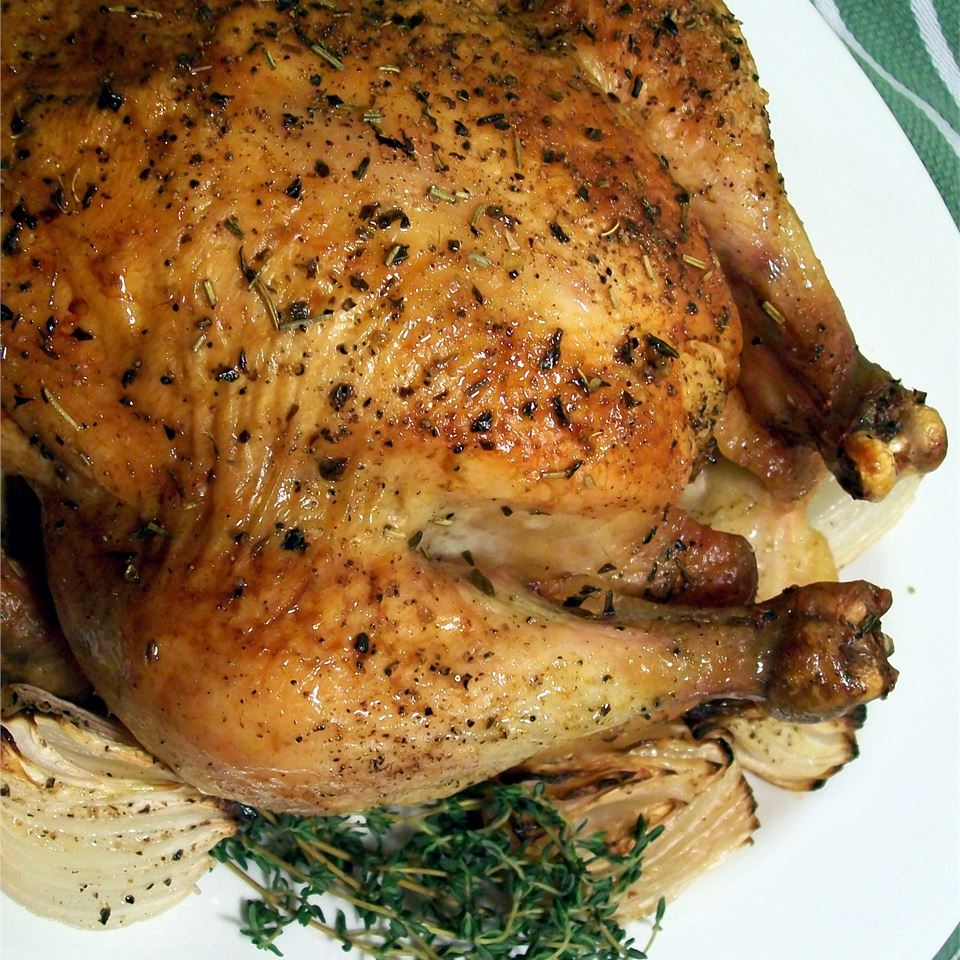 Roast Chicken with Thyme and Onions image