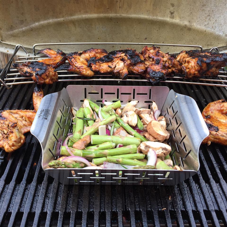 Great Grilled Smoky Vegetables with Avocado and Goat Cheese Crumbles
