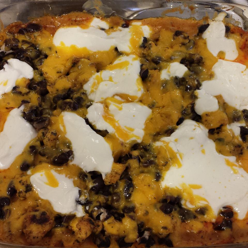 Layered Chicken and Black Bean Enchilada Casserole Recipe