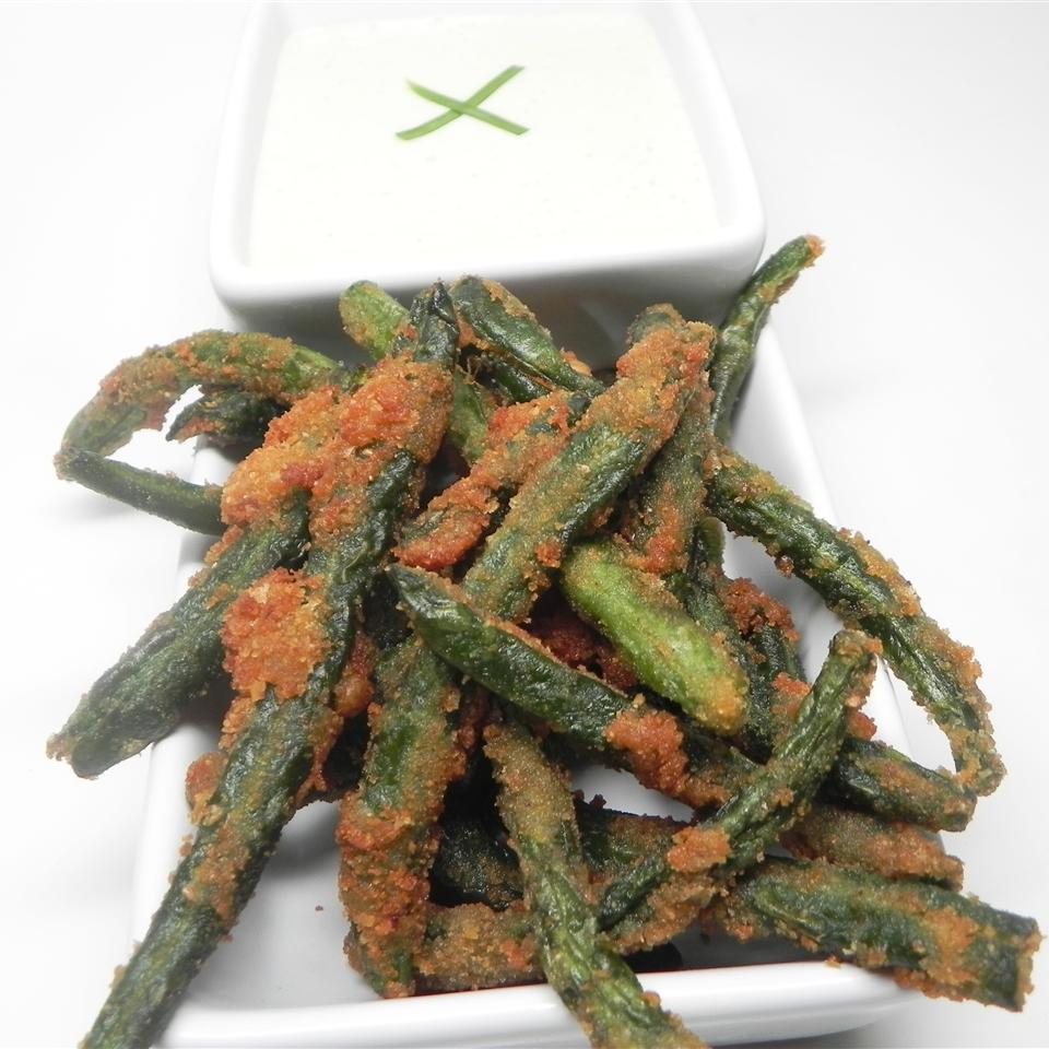 Green Bean Fries with Cucumber Wasabi Dip_image