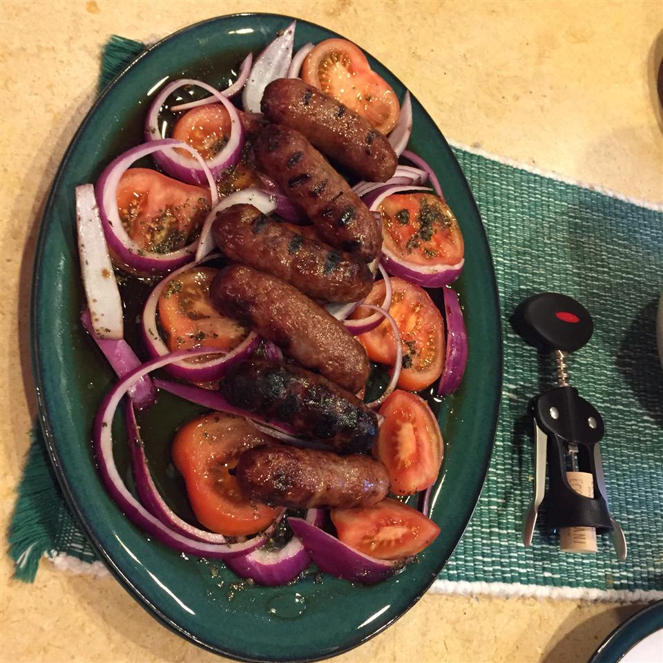 Grilled Italian Sausage with Marinated Tomatoes Recipe Allrecipes