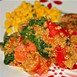 Carrot, Tomato, and Spinach Quinoa Pilaf