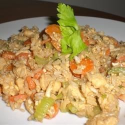 Roasted Garlic Teriyaki Fried Rice with Chicken