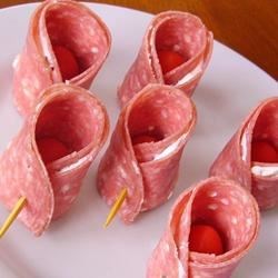 salami and tomato folds