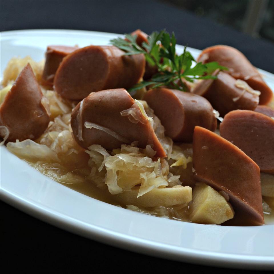 Slow Cooker Knockwurst with Sauerkraut and Apples image